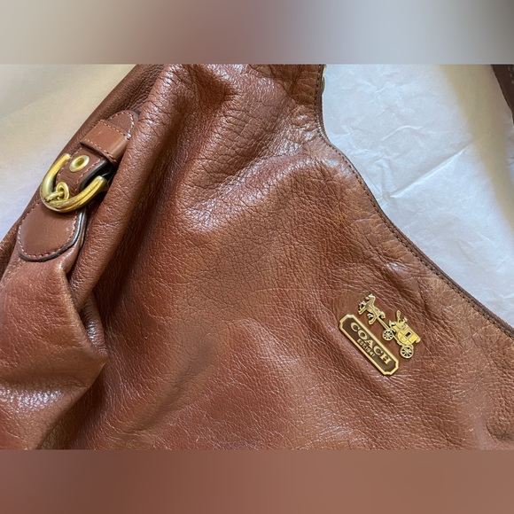 Coach Madison Hailey 14304 Brown Camel Caramel Leather Shoulder Satchel - Picture 3 of 11